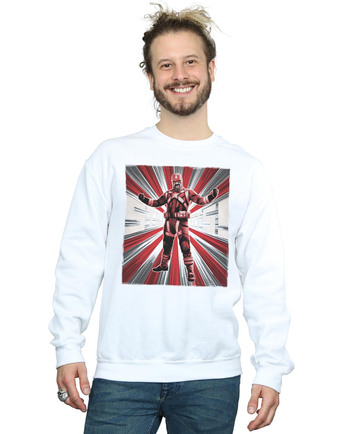 White - Back - Marvel Mens Black Widow Movie Red Sparrow Fits Cotton Sweatshirt