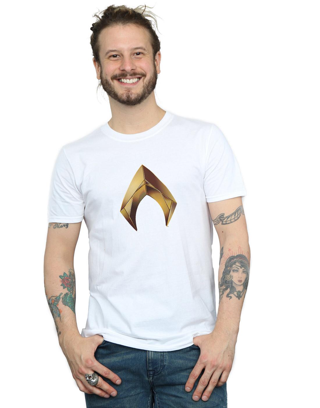 White - Back - DC Comics Mens Aquaman Emblem T-Shirt