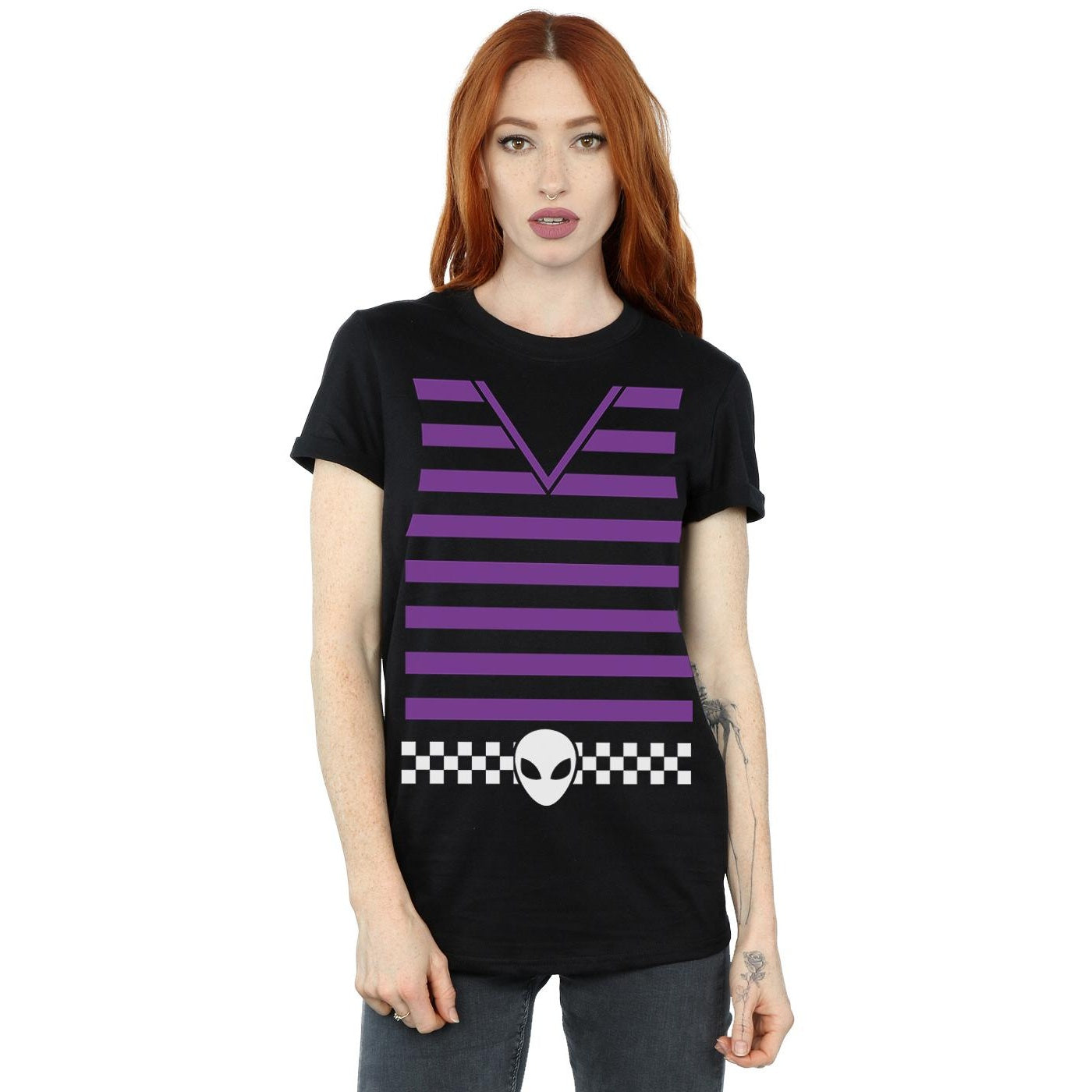 Black - Back - Big Bang Theory Womens-Ladies Howard Wolowitz Costume Cotton Boyfriend T-Shirt