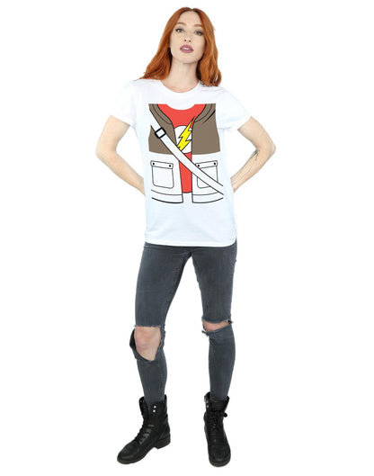 White - Lifestyle - Big Bang Theory Womens-Ladies Sheldon Cooper Costume Cotton Boyfriend T-Shirt