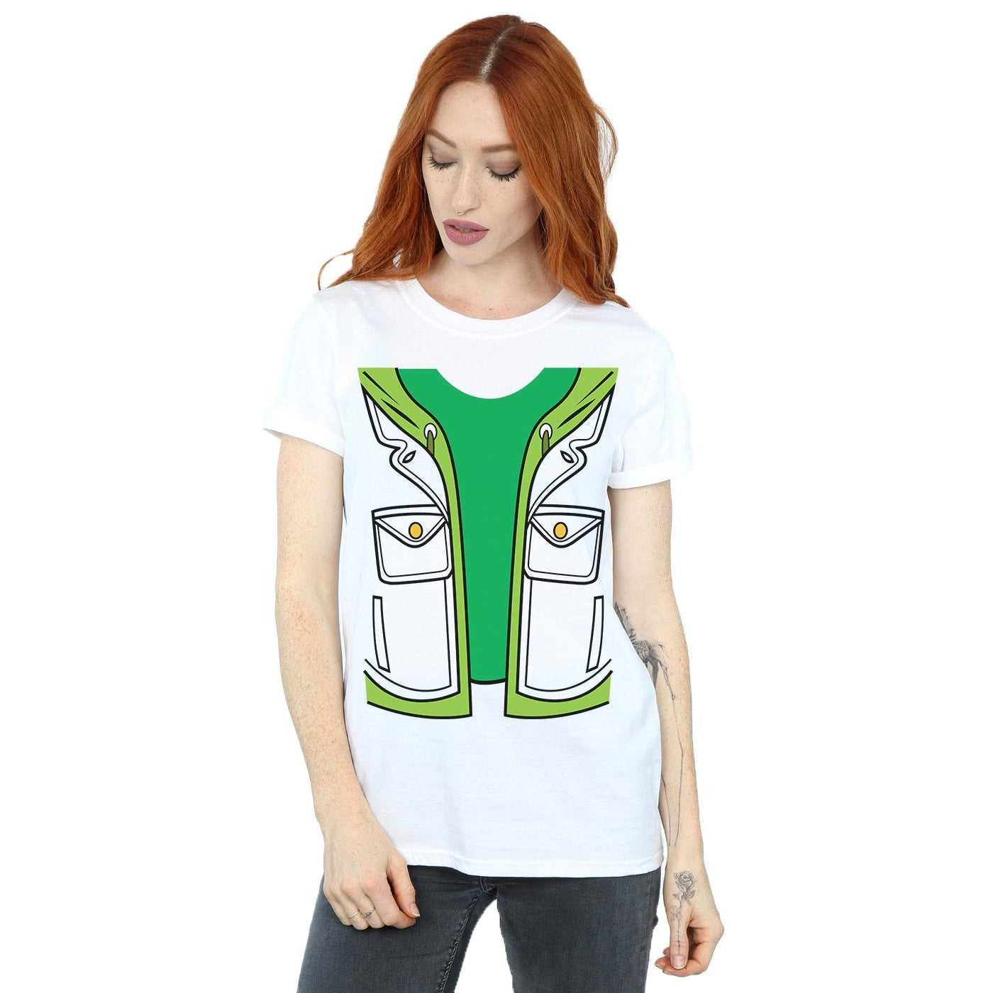 White - Back - Big Bang Theory Womens-Ladies Leonard Hofstadter Costume Cotton Boyfriend T-Shirt