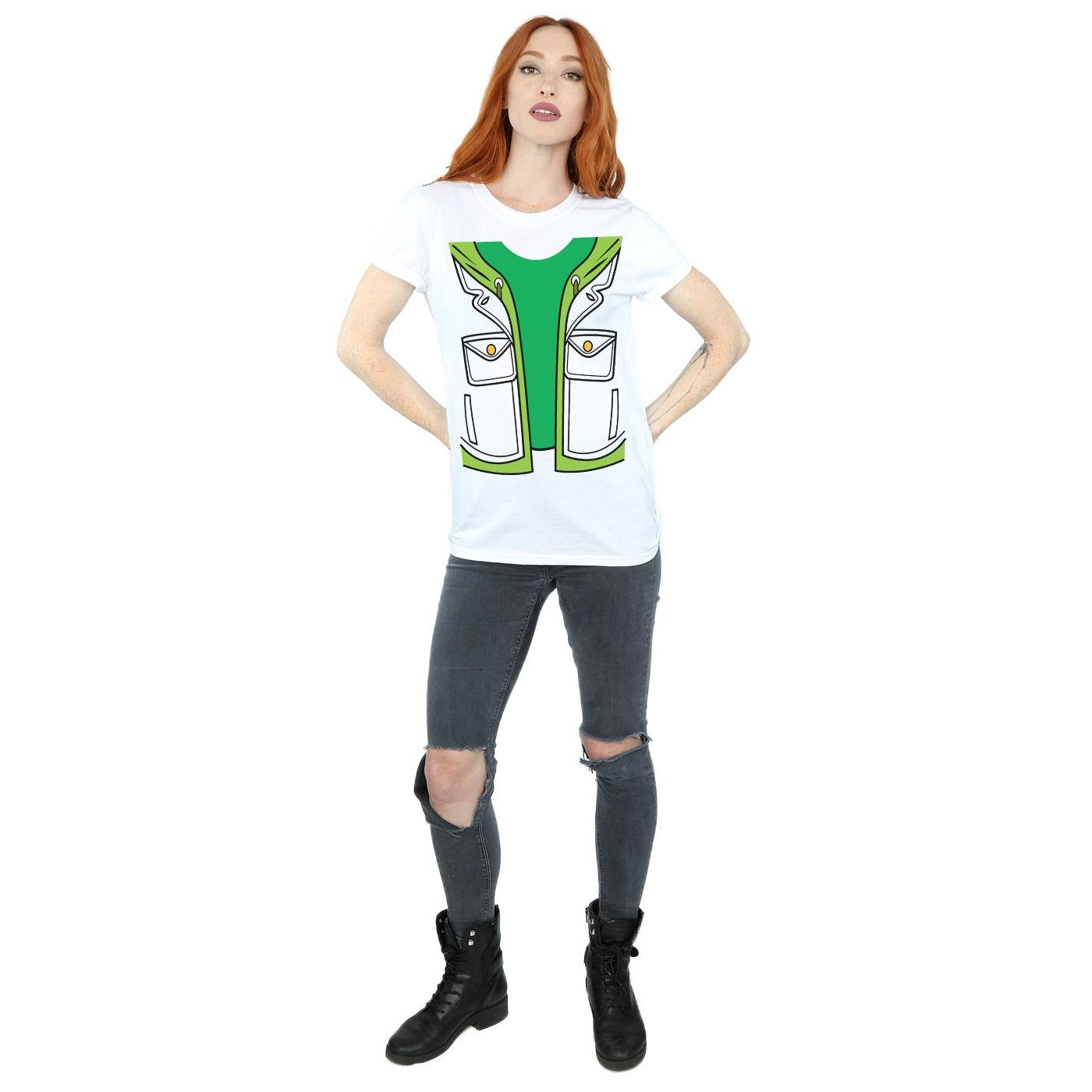 White - Lifestyle - Big Bang Theory Womens-Ladies Leonard Hofstadter Costume Cotton Boyfriend T-Shirt