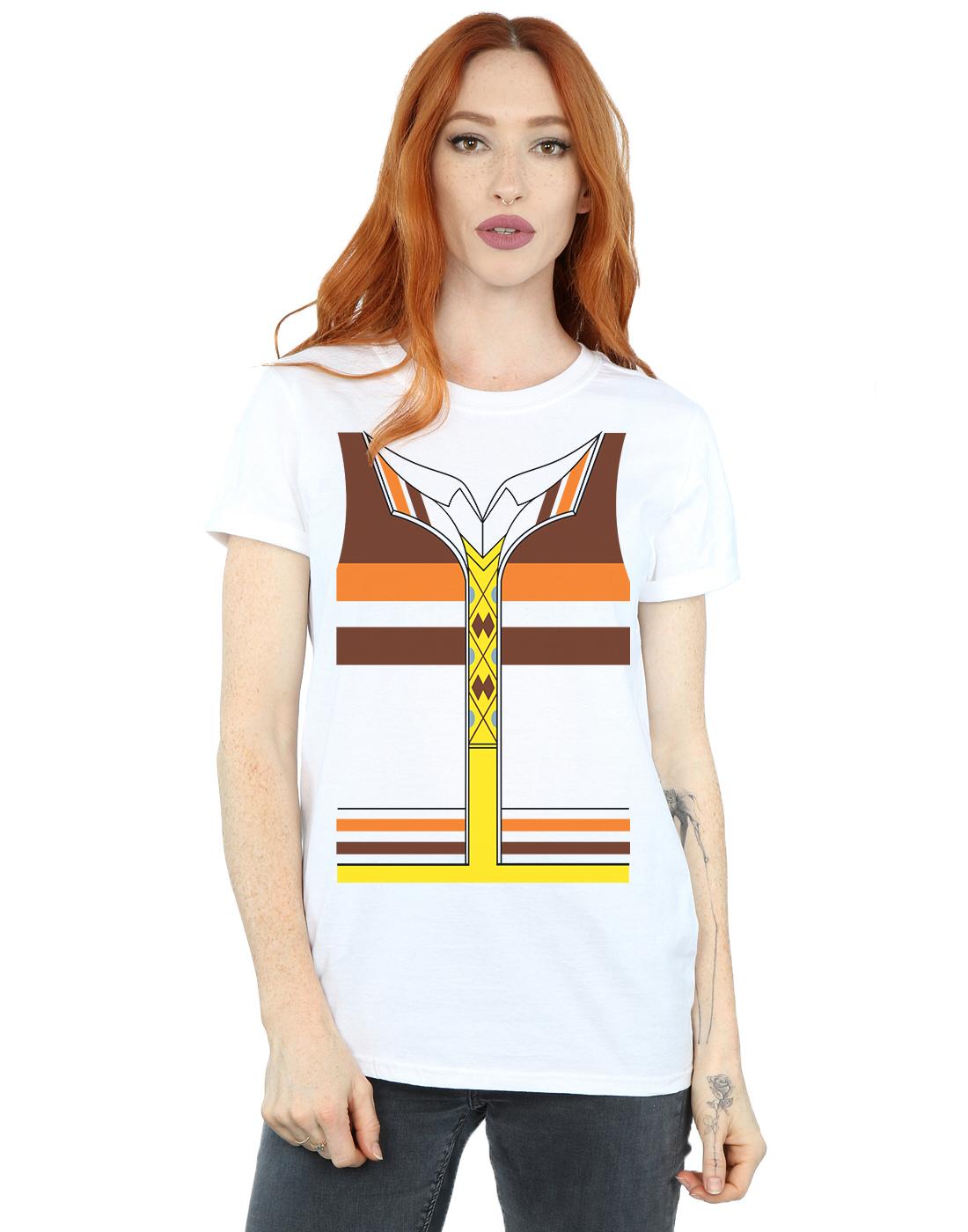 White - Back - Big Bang Theory Womens-Ladies Raj Koothrappali Costume Cotton Boyfriend T-Shirt