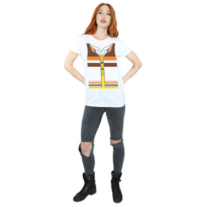 White - Lifestyle - Big Bang Theory Womens-Ladies Raj Koothrappali Costume Cotton Boyfriend T-Shirt