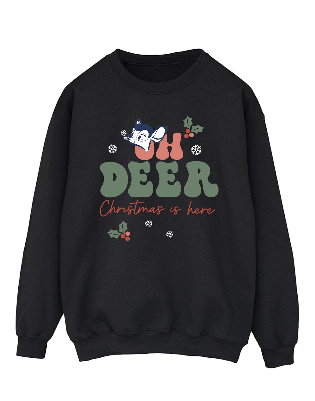 Black - Front - Disney Mens Bambi Oh Deer Cotton Sweatshirt