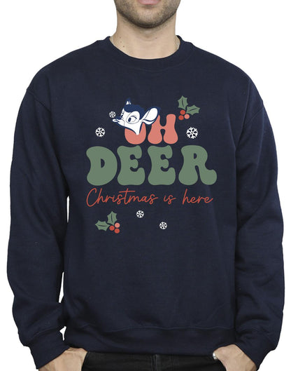 Navy Blue - Side - Disney Mens Bambi Oh Deer Cotton Sweatshirt
