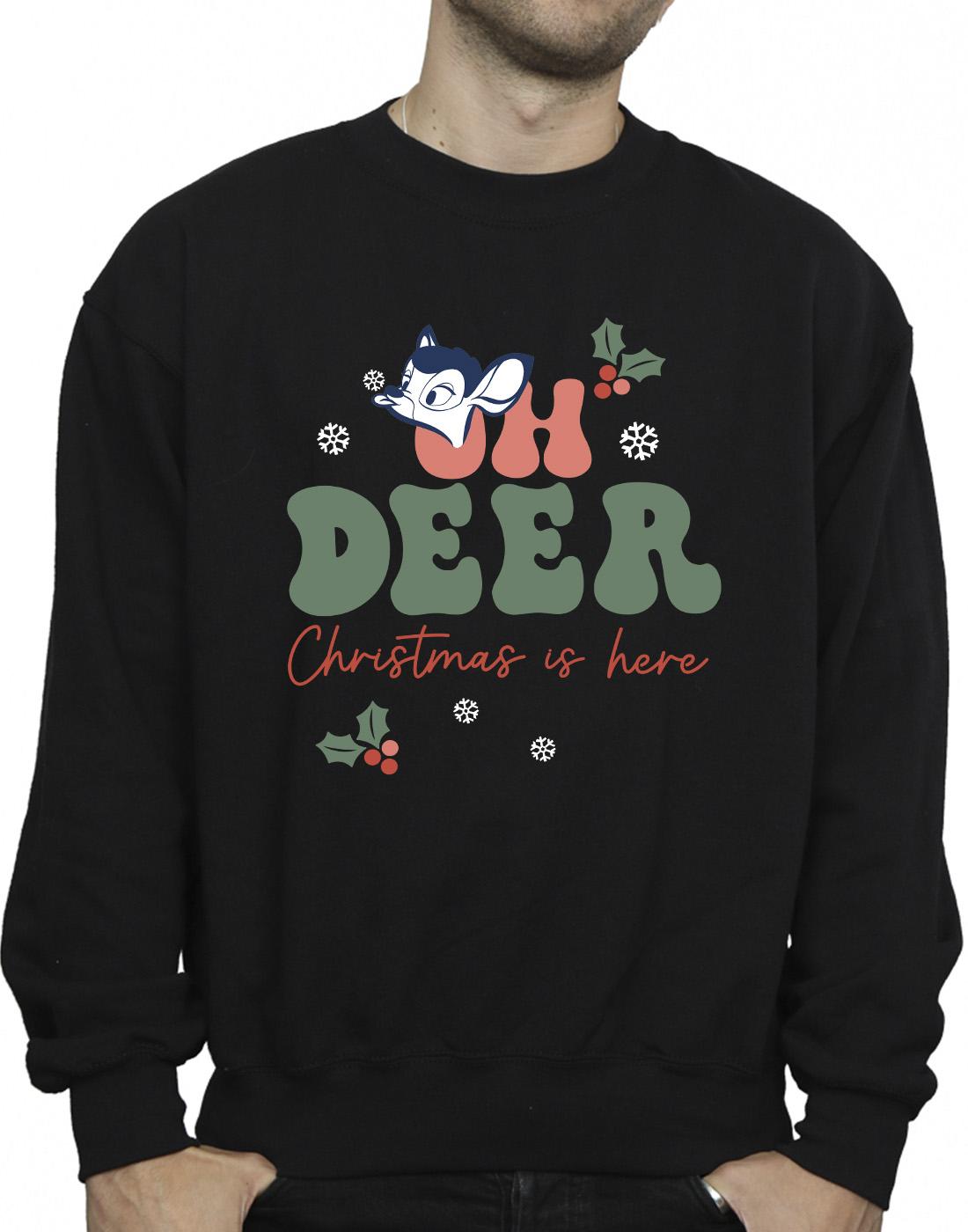 Black - Side - Disney Mens Bambi Oh Deer Cotton Sweatshirt