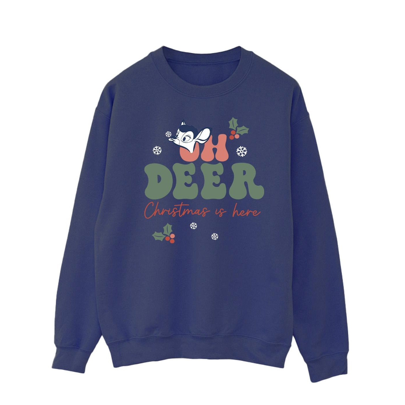 Navy Blue - Front - Disney Mens Bambi Oh Deer Cotton Sweatshirt