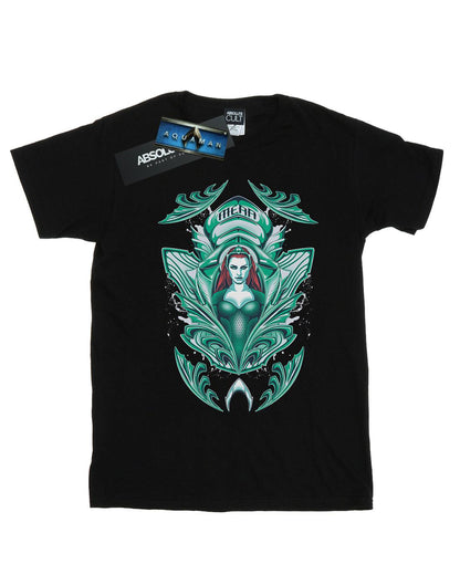 Black - Front - DC Comics Mens Aquaman Mera Crest T-Shirt