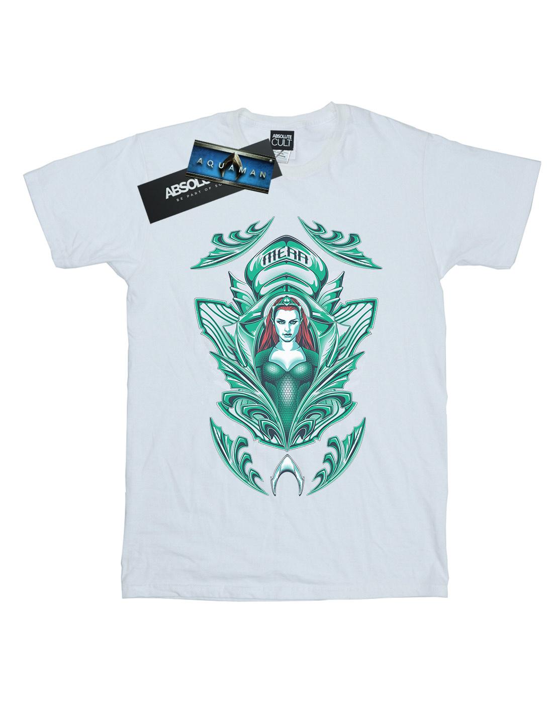 White - Front - DC Comics Mens Aquaman Mera Crest T-Shirt