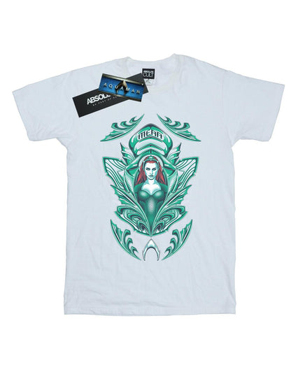 White - Front - DC Comics Mens Aquaman Mera Crest T-Shirt