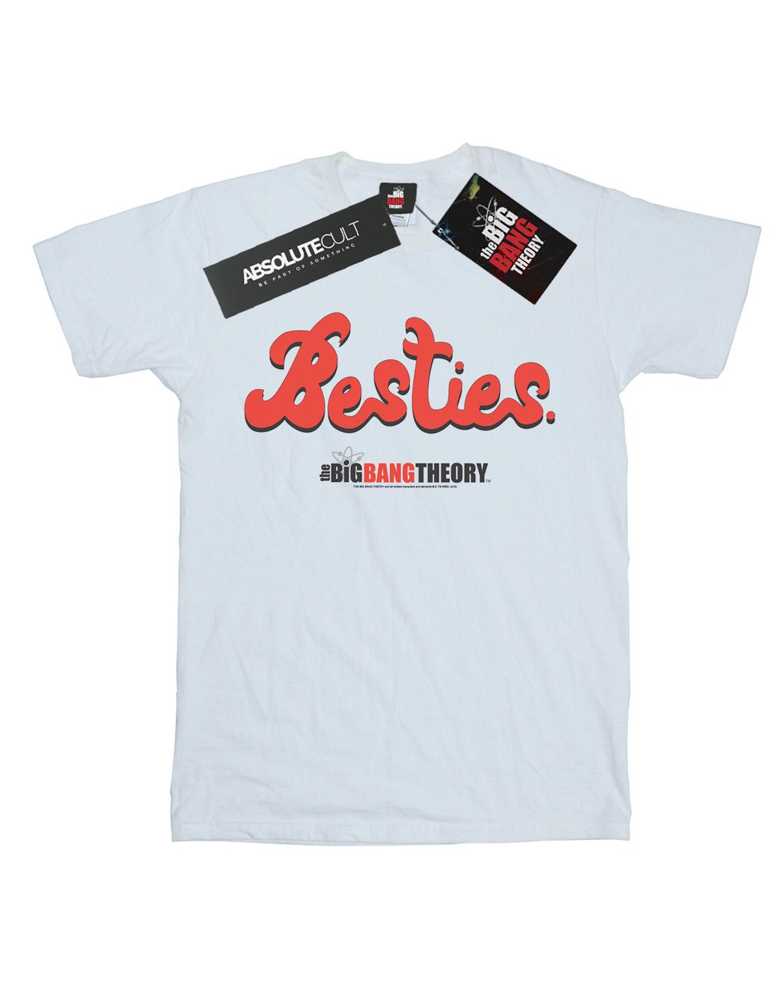 White - Front - The Big Bang Theory Womens-Ladies Besties Text Cotton Boyfriend T-Shirt