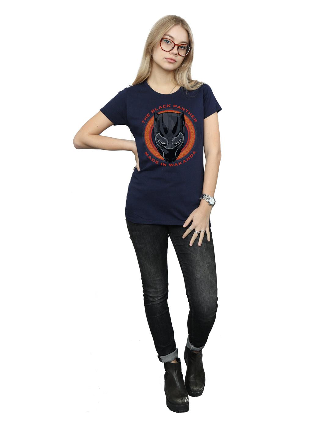 Navy Blue - Lifestyle - Marvel Womens-Ladies Black Panther Made in Wakanda Red Cotton T-Shirt