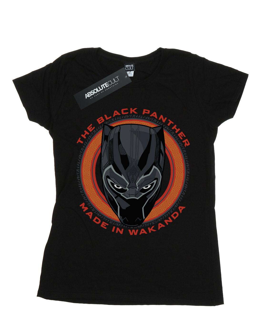 Black - Front - Marvel Womens-Ladies Black Panther Made in Wakanda Red Cotton T-Shirt