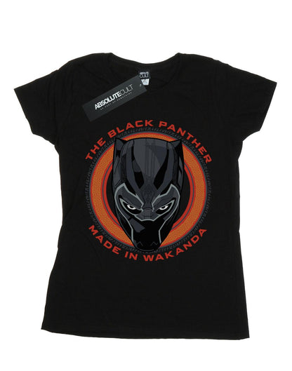 Black - Front - Marvel Womens-Ladies Black Panther Made in Wakanda Red Cotton T-Shirt