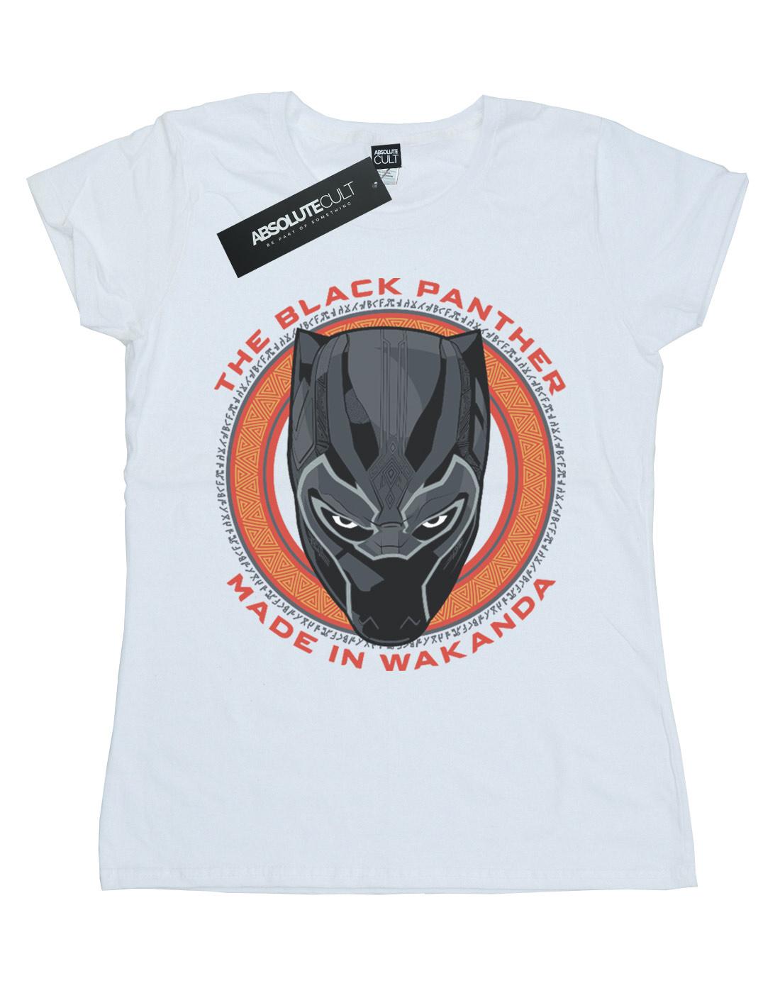 White - Front - Marvel Womens-Ladies Black Panther Made in Wakanda Red Cotton T-Shirt