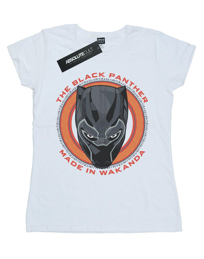 White - Front - Marvel Womens-Ladies Black Panther Made in Wakanda Red Cotton T-Shirt
