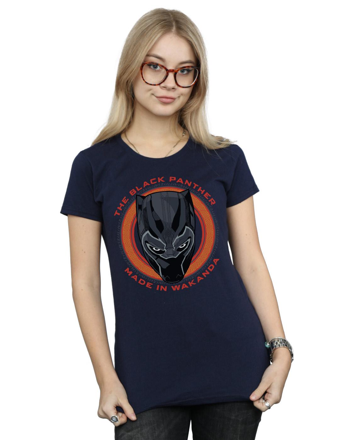 Navy Blue - Back - Marvel Womens-Ladies Black Panther Made in Wakanda Red Cotton T-Shirt