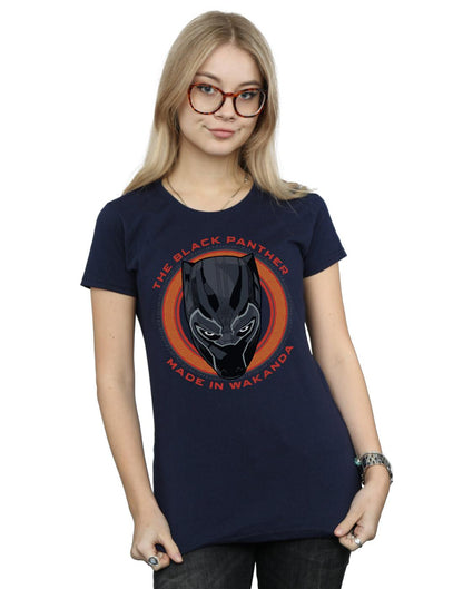 Navy Blue - Back - Marvel Womens-Ladies Black Panther Made in Wakanda Red Cotton T-Shirt