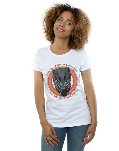 White - Back - Marvel Womens-Ladies Black Panther Made in Wakanda Red Cotton T-Shirt