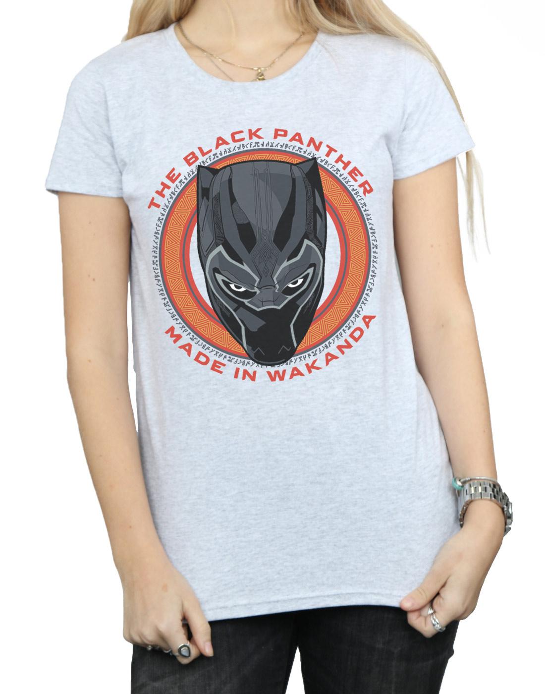 Sports Grey - Side - Marvel Womens-Ladies Black Panther Made in Wakanda Red Cotton T-Shirt