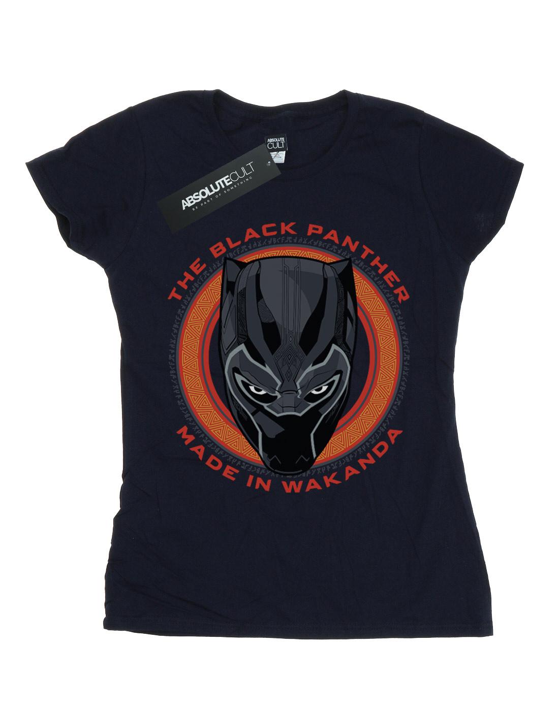 Navy Blue - Front - Marvel Womens-Ladies Black Panther Made in Wakanda Red Cotton T-Shirt
