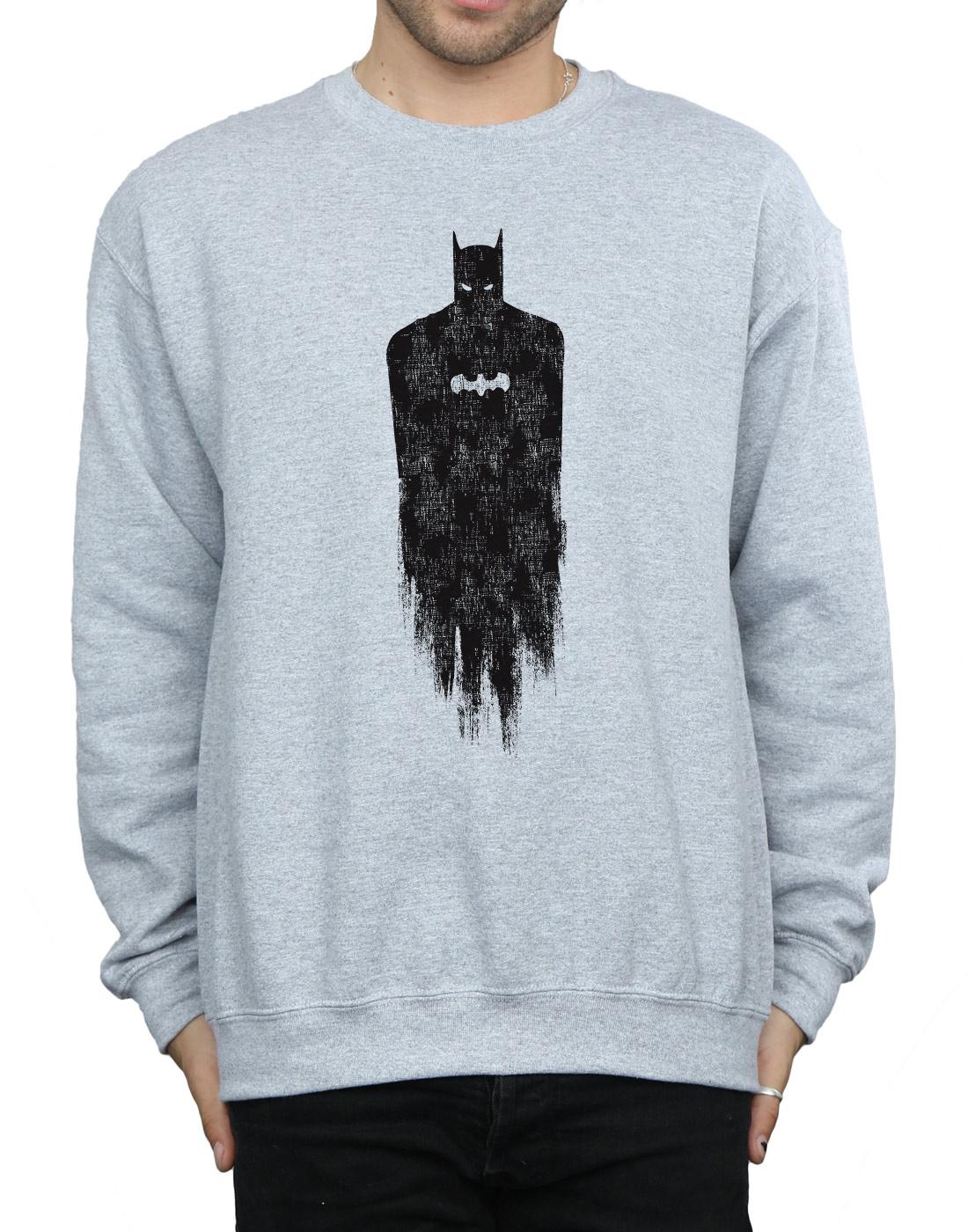 Sports Grey - Side - DC Comics Mens Batman Brushed Cotton Sweatshirt