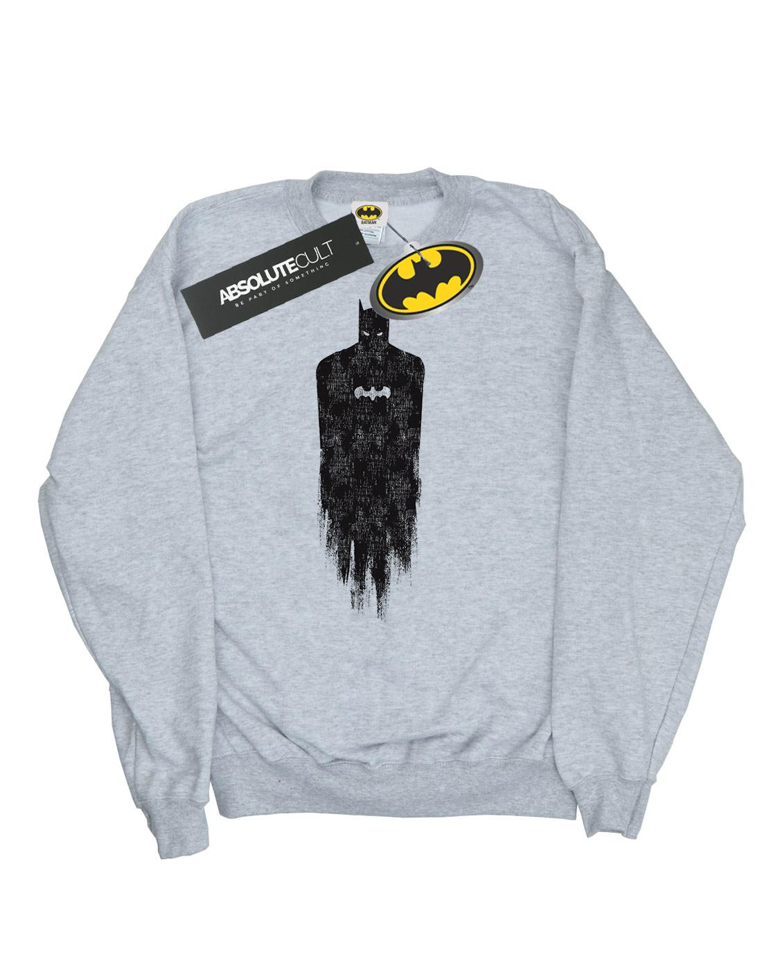 Sports Grey - Front - DC Comics Mens Batman Brushed Cotton Sweatshirt