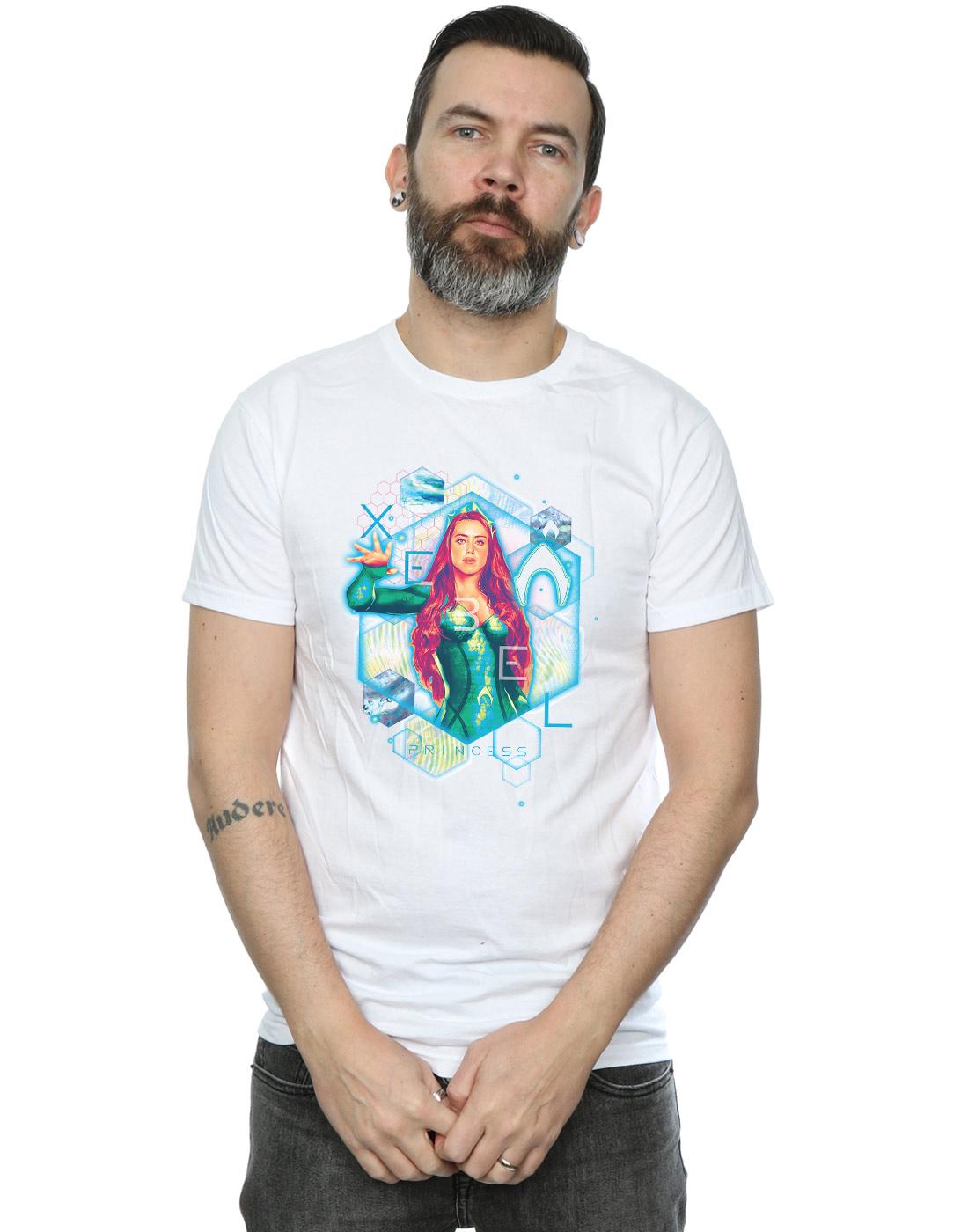 White - Back - DC Comics Mens Aquaman Mera Geometric T-Shirt
