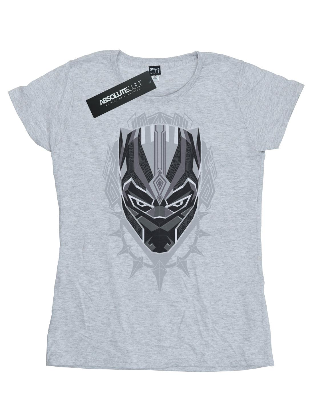 Sports Grey - Front - Marvel Womens-Ladies Black Panther Head Cotton T-Shirt