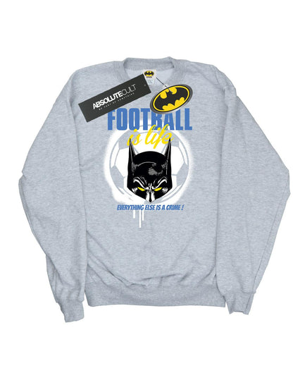 Sports Grey - Front - DC Comics Mens Batman Football is Life Cotton Sweatshirt