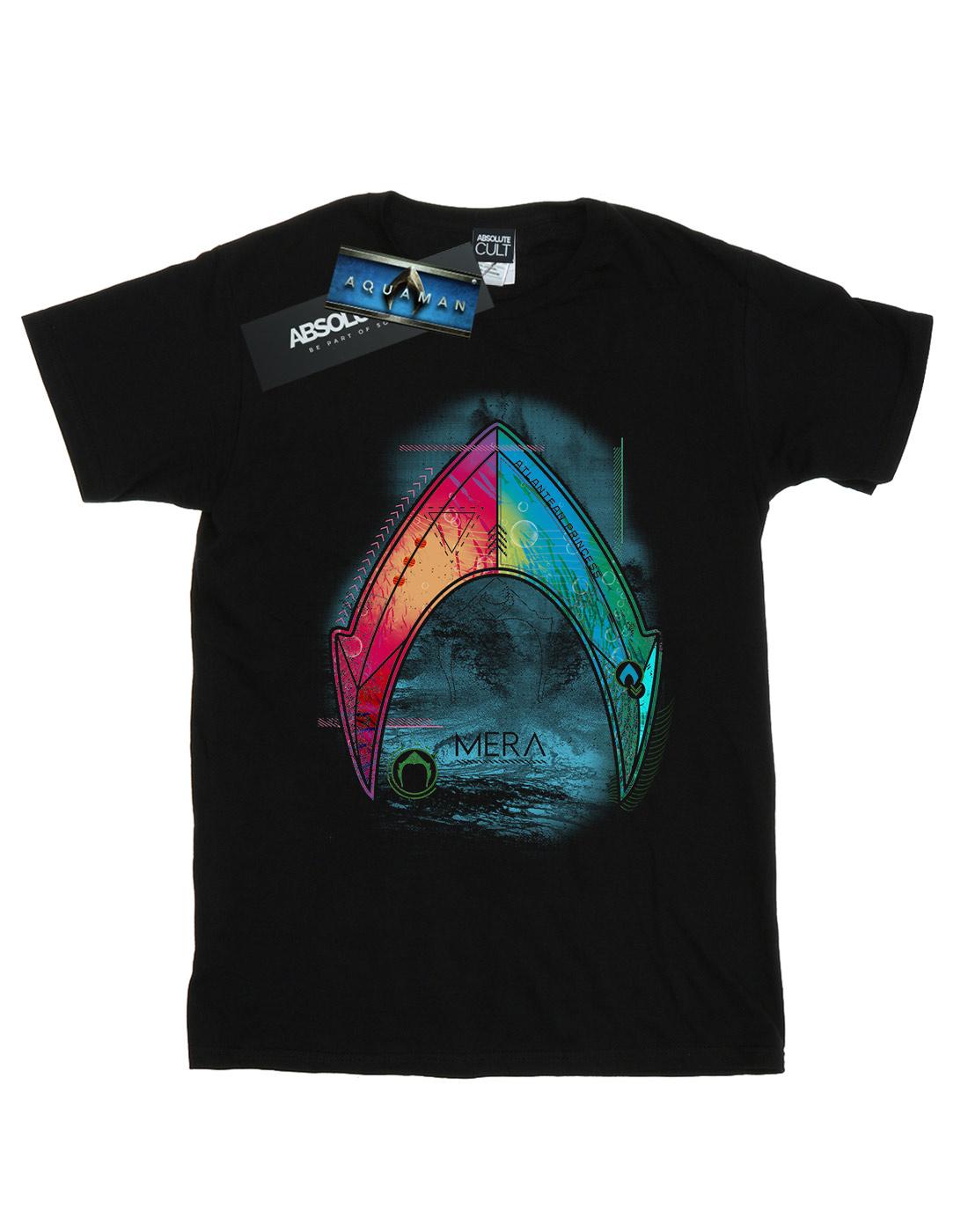 Black - Front - DC Comics Mens Aquaman Mera Logo T-Shirt