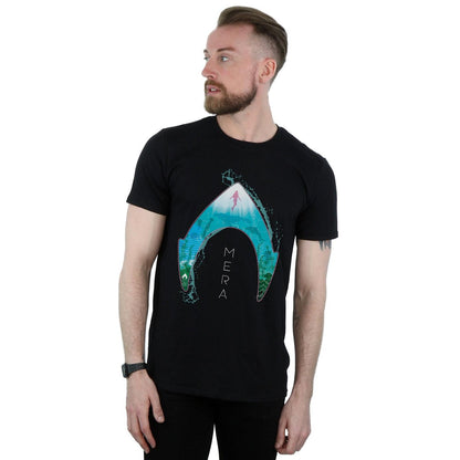 Black - Back - DC Comics Mens Aquaman Mera Ocean Logo T-Shirt