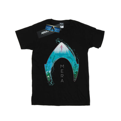 Black - Front - DC Comics Mens Aquaman Mera Ocean Logo T-Shirt