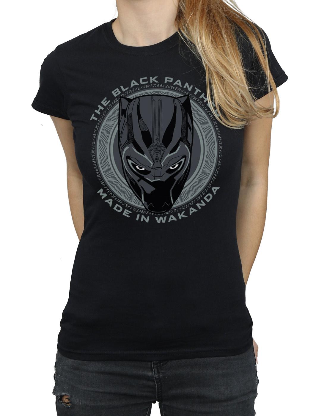 Black - Side - Marvel Womens-Ladies Black Panther Made in Wakanda Cotton T-Shirt