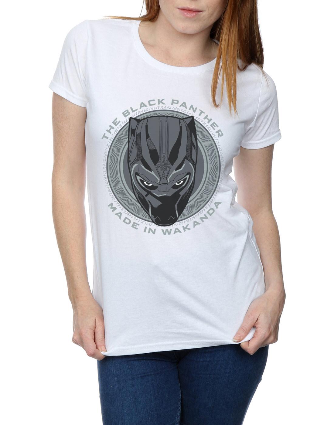 White - Side - Marvel Womens-Ladies Black Panther Made in Wakanda Cotton T-Shirt