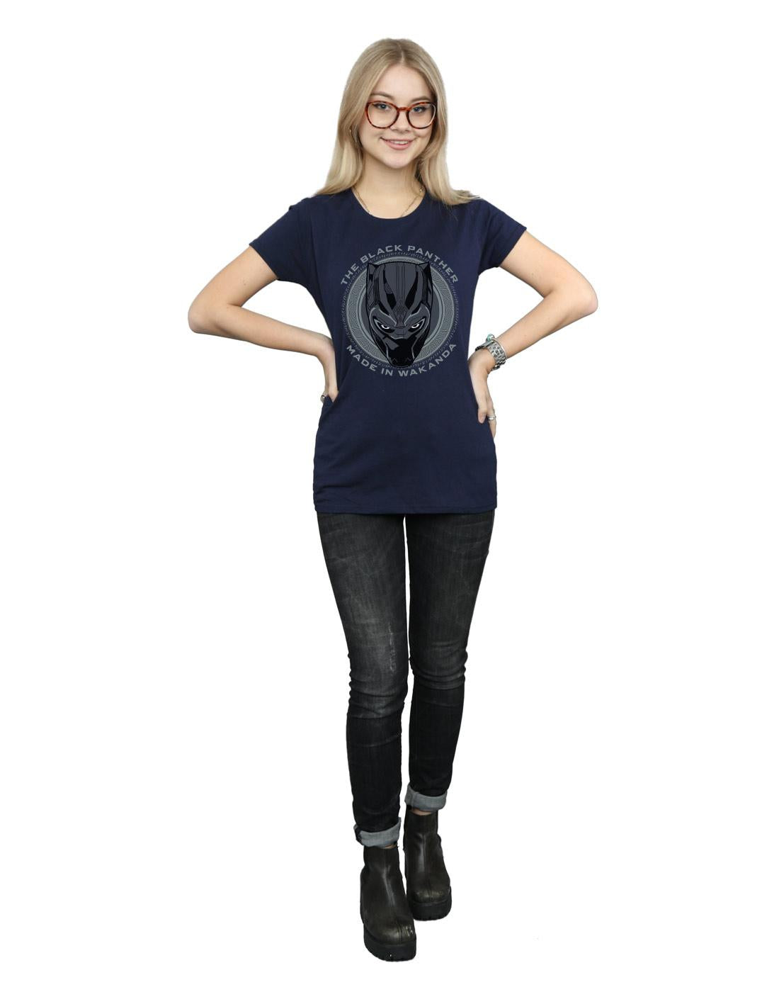 Navy Blue - Lifestyle - Marvel Womens-Ladies Black Panther Made in Wakanda Cotton T-Shirt