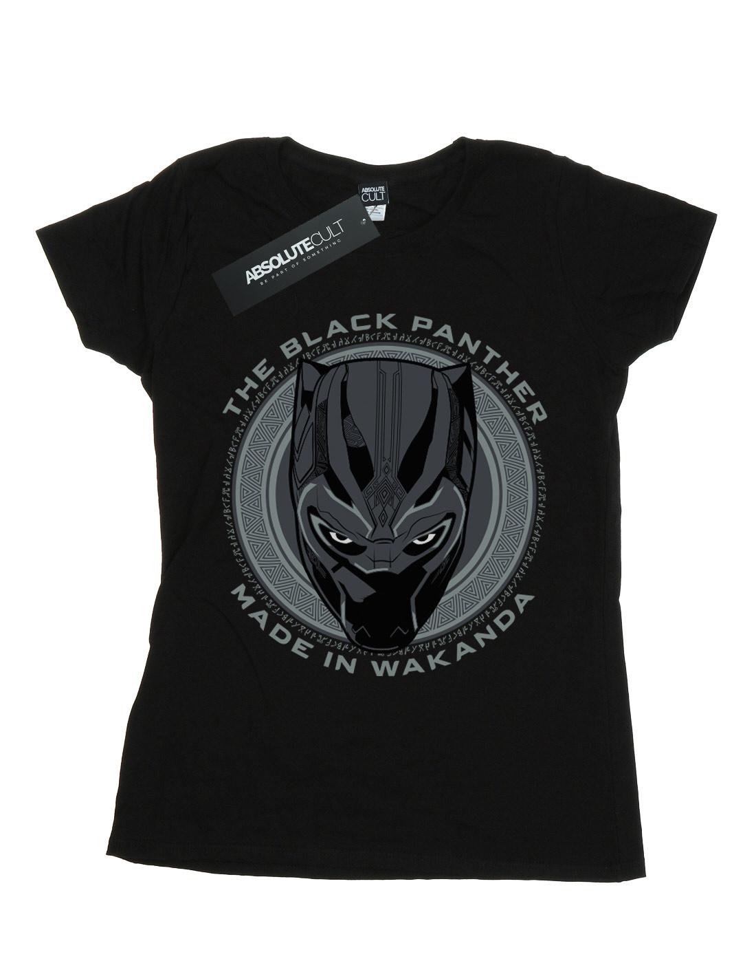 Black - Front - Marvel Womens-Ladies Black Panther Made in Wakanda Cotton T-Shirt