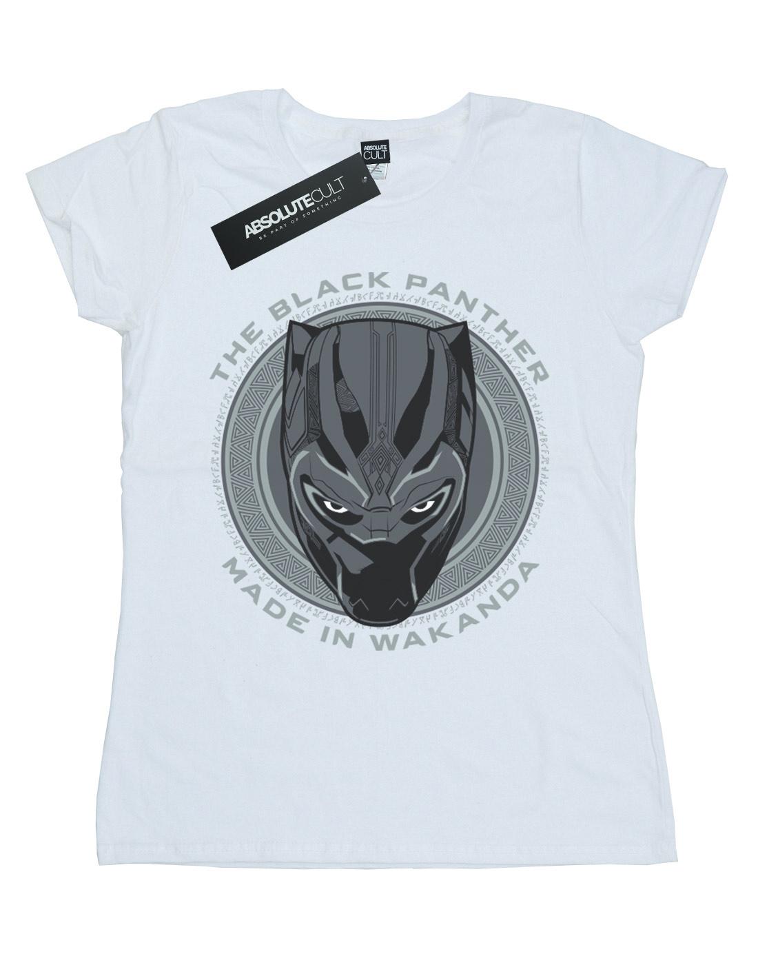 White - Front - Marvel Womens-Ladies Black Panther Made in Wakanda Cotton T-Shirt
