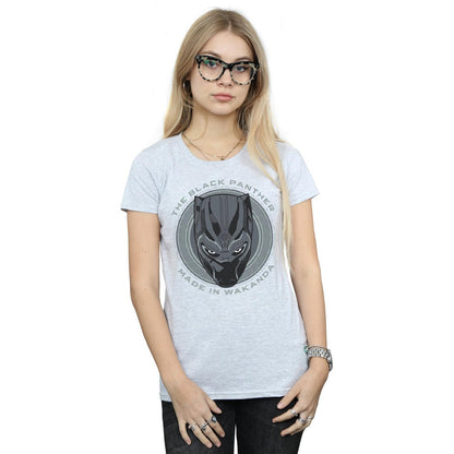 Sports Grey - Back - Marvel Womens-Ladies Black Panther Made in Wakanda Cotton T-Shirt