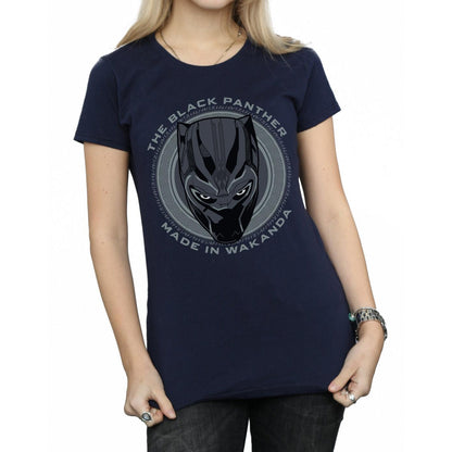 Navy Blue - Side - Marvel Womens-Ladies Black Panther Made in Wakanda Cotton T-Shirt