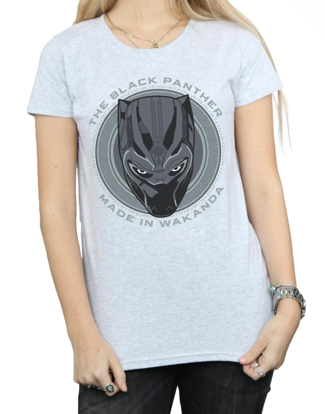 Sports Grey - Side - Marvel Womens-Ladies Black Panther Made in Wakanda Cotton T-Shirt