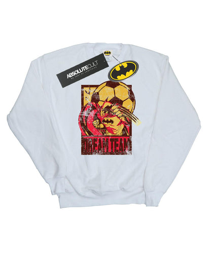 White - Front - DC Comics Mens Batman Football Dream Team Cotton Sweatshirt