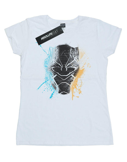 White - Front - Marvel Womens-Ladies Black Panther Splash Cotton T-Shirt