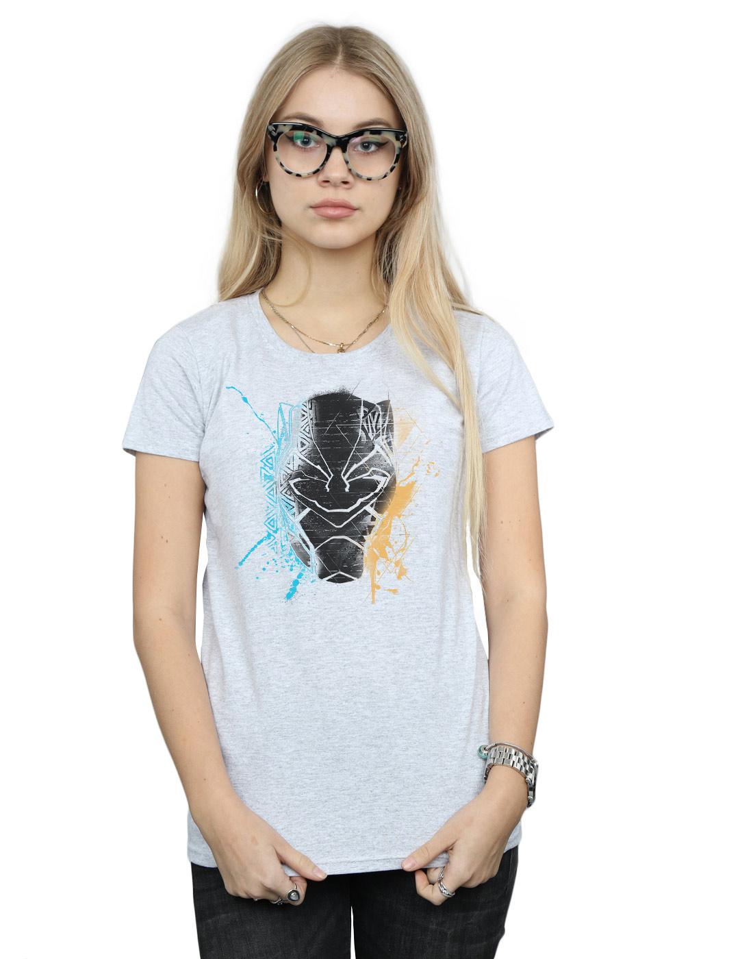 Sports Grey - Back - Marvel Womens-Ladies Black Panther Splash Cotton T-Shirt