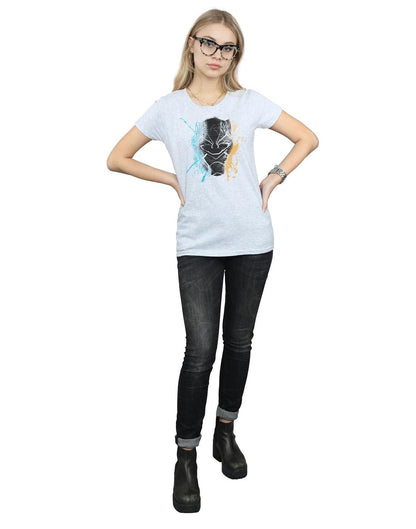 Sports Grey - Lifestyle - Marvel Womens-Ladies Black Panther Splash Cotton T-Shirt