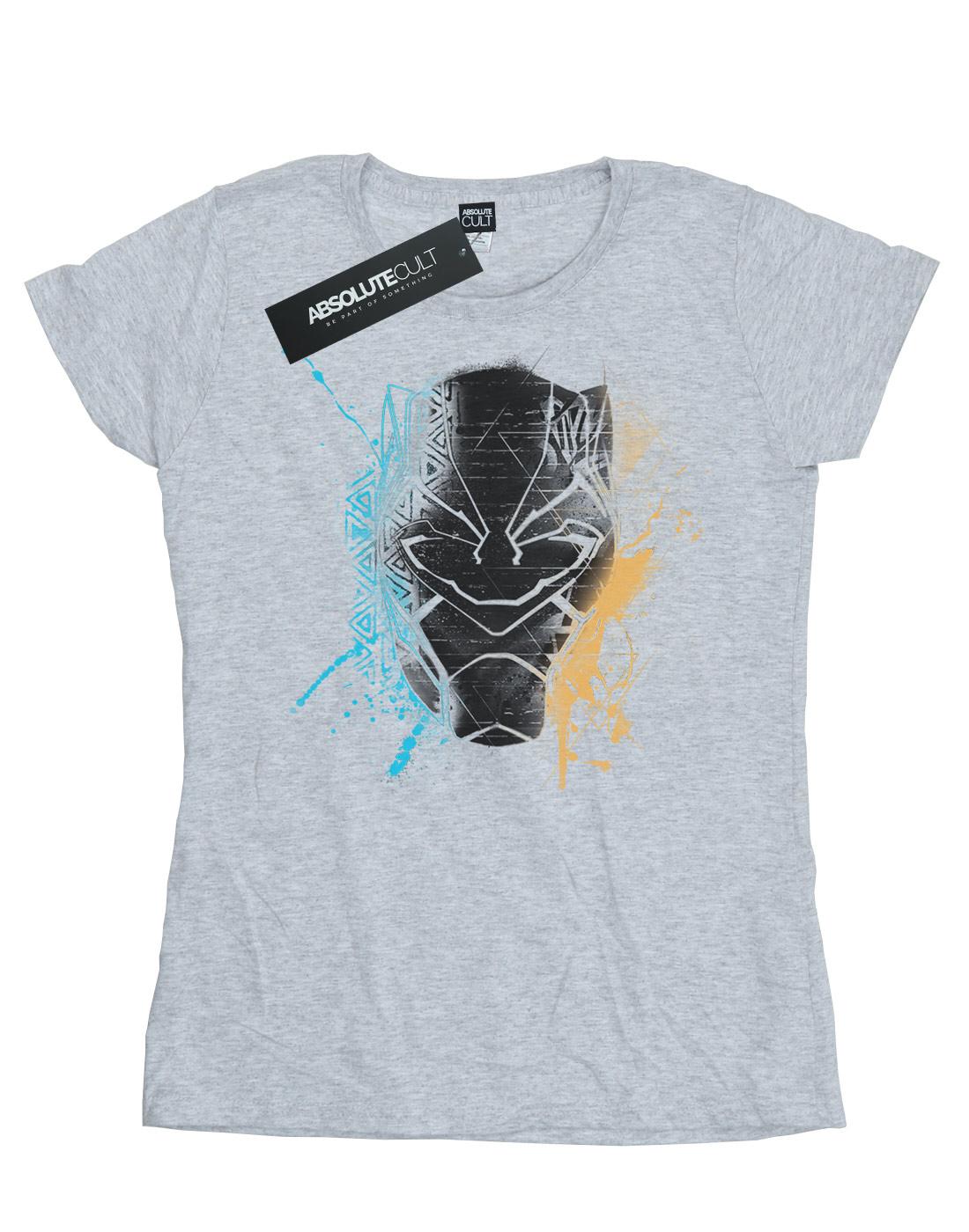 Sports Grey - Front - Marvel Womens-Ladies Black Panther Splash Cotton T-Shirt