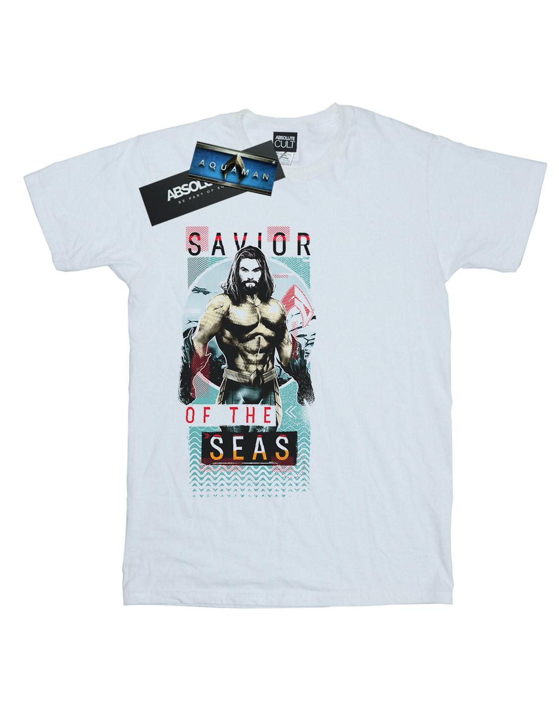 White - Front - DC Comics Mens Aquaman Saviour Of The Seas T-Shirt