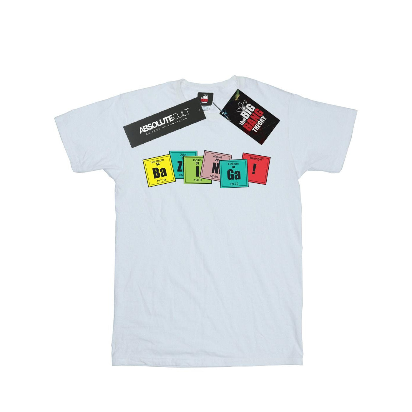 White - Front - The Big Bang Theory Womens-Ladies Bazinga Elements Cotton Boyfriend T-Shirt