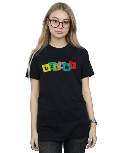 Black - Back - The Big Bang Theory Womens-Ladies Bazinga Elements Cotton Boyfriend T-Shirt